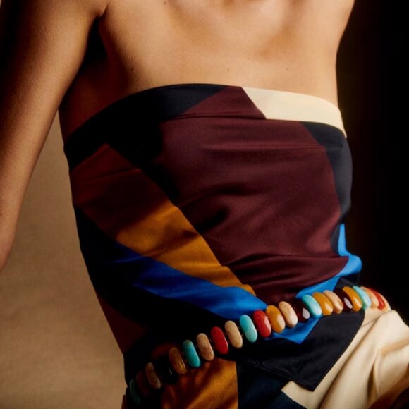 Sezane Fine Octavie Belt Turquoise Multicoloured - Size 75 - Picture 3 of 8